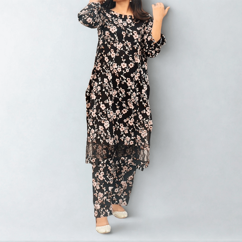Black Floral Lawn